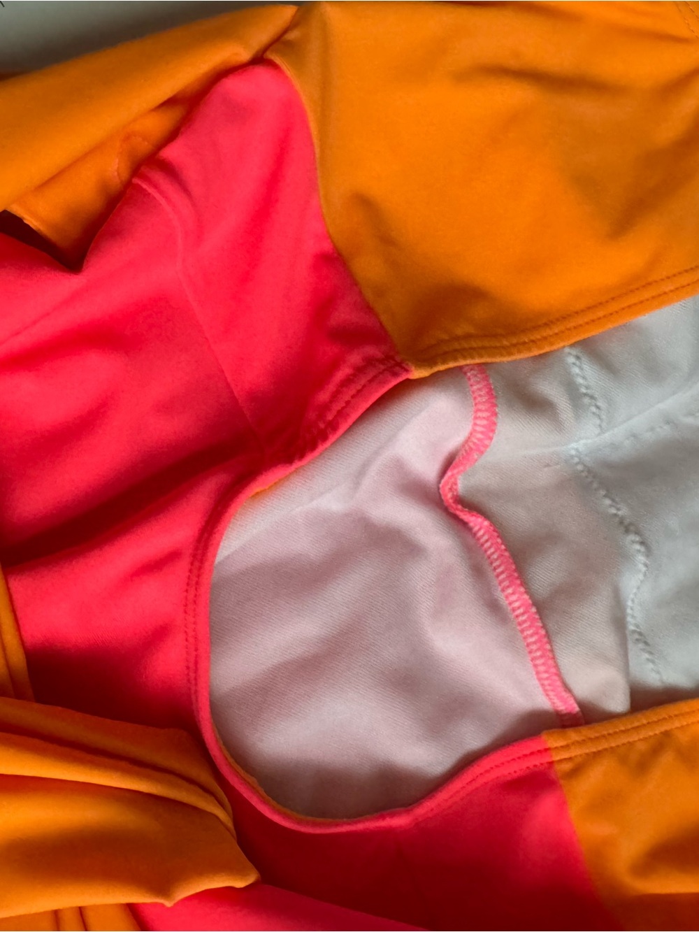 Orange & Pink One-Piece Swim Suit with Waist Sash - Picture 9 of 12